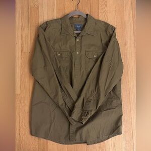 G.H. Bass & Co Olive Green Button Down Shirt Mens XL Cotton Utility Workwear
